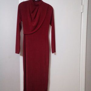 Ladies Cranberry Long Cocktail Dress